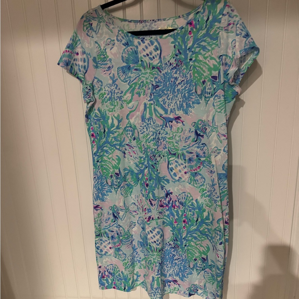 Women's Blue and Green Patterned Dress Lilly Pulitzer